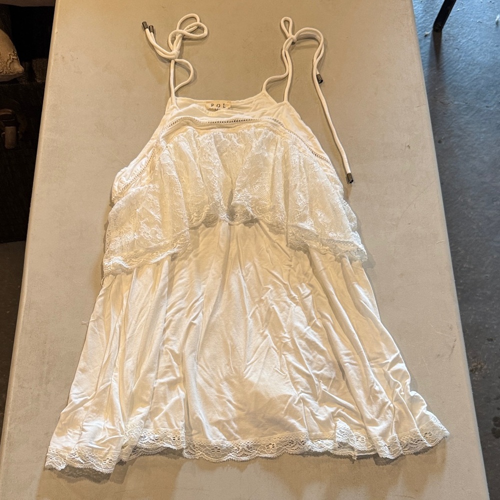 POL Ivory Lace Accent Camisole